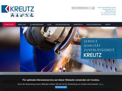 Website von Kreutz Schweißbedarf GmbH