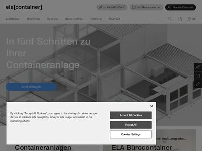 Website von ELA Container GmbH