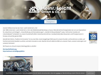 Website von Heinrich Leicht GmbH & Co. KG