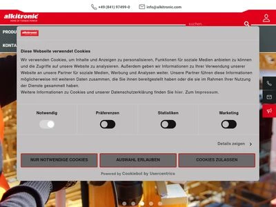 Website von alki TECHNIK GmbH