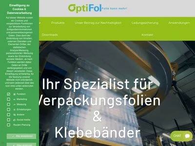 Website von OptiFol GmbH