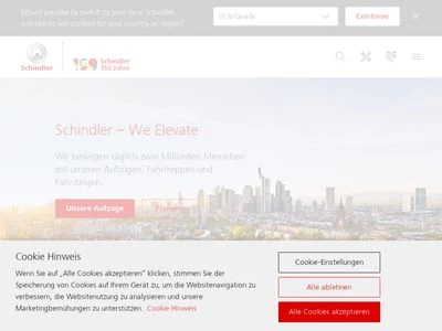 Website von Schindler Deutschland AG & Co. KG