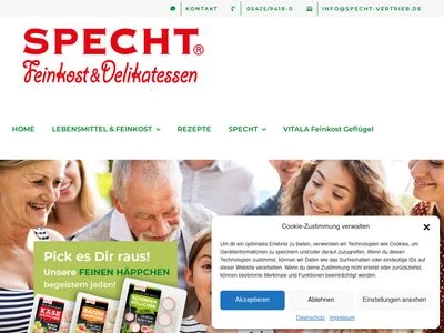 Website von Specht Fleischwaren Vertriebs GmbH & Co.KG