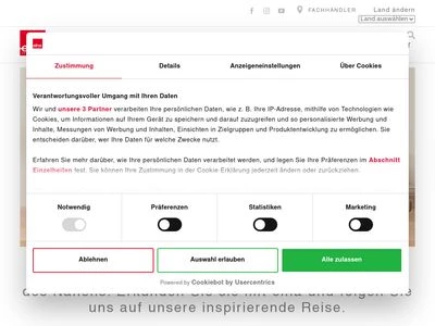 Website von Elna Deutschland GmbH