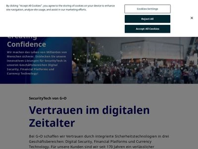 Website von Giesecke+Devrient GmbH 