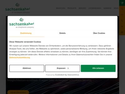 Website von LWL-Sachsenkabel GmbH