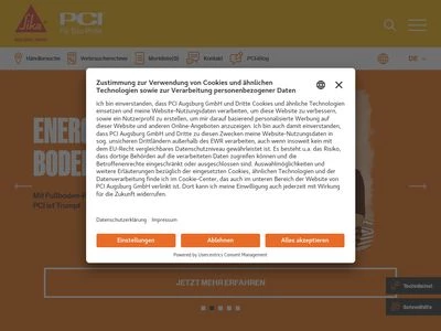 Website von PCI Augsburg GmbH