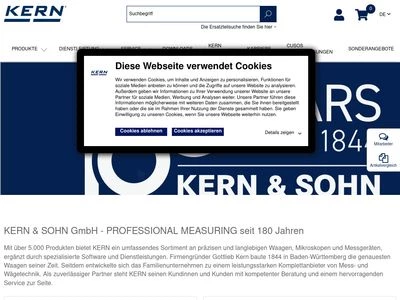Website von Kern & Sohn GmbH