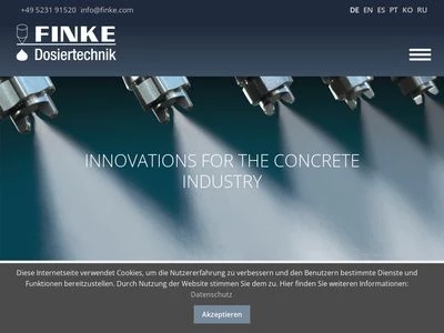 Website von Finke GmbH