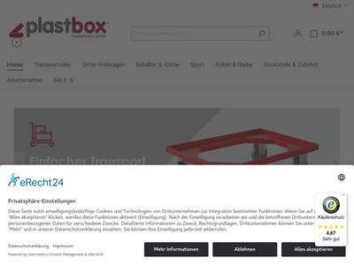 Website von plastbox Handelskontor GmbH