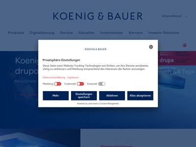 Website von Koenig & Bauer AG