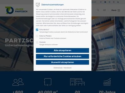 Website von PARTZSCH Elektromotoren GmbH