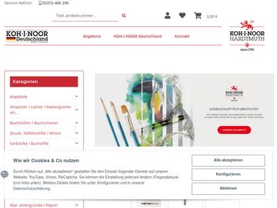 Website von KOH-I-NOOR Deutschland GmbH