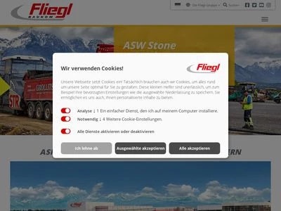 Website von Fliegl Bau- und Kommunaltechnik GmbH