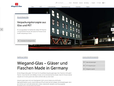 Website von Wiegand-Glas Holding GmbH