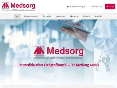 Website von Medsorg GmbH