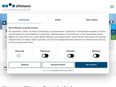 Website von Uhlmann Pac-Systeme GmbH & Co. KG