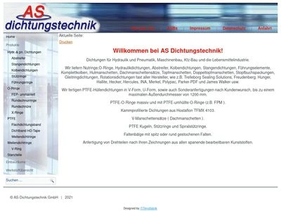 Website von AS-Dichtungstechnik GmbH