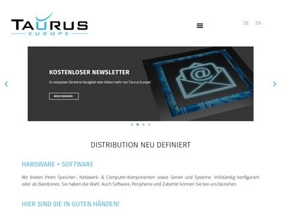 Website von Taurus Europe GmbH