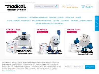 Website von Medical Praxisbedarf GmbH