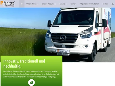 Website von Fahrtec Systeme GmbH