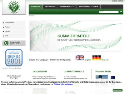 Website von Gummiformteile GmbH