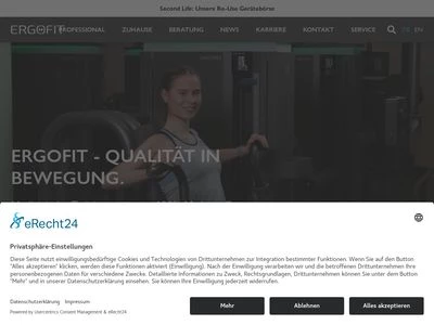 Website von ERGO-FIT GmbH & Co. KG