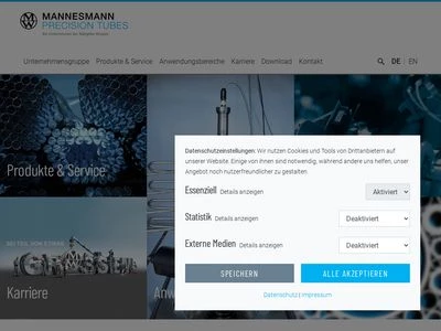 Website von Mannesmann Precision Tubes GmbH
