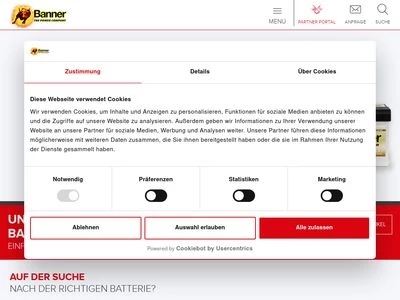 Website von Banner GmbH