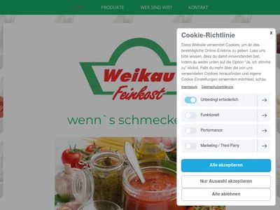 Website von Weikau GmbH Feinkost und Salate