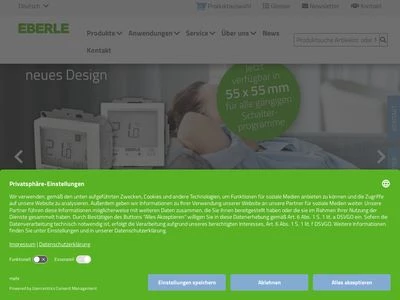 Website von EBERLE Controls GmbH