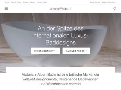 Website von Victoria + Albert Baths Ltd