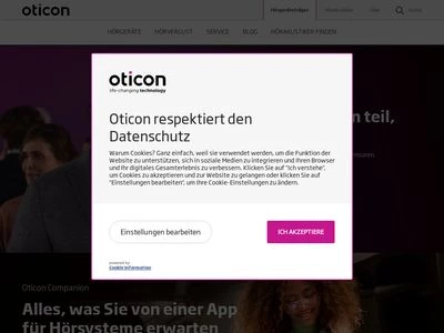 Website von Oticon GmbH