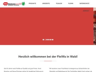 Website von FleiWa Fleischwaren aus Wald Gmbh