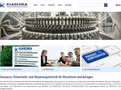 Website von Klaschka Industrieelektronik GmbH