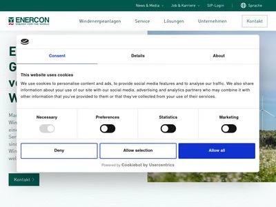 Website von ENERCON GmbH