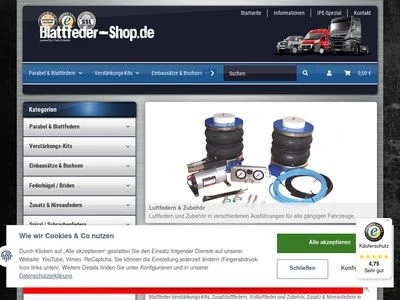 Website von I-Parts Eichsfeld / Blattfeder-Shop