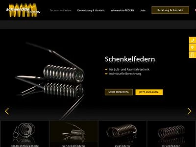 Website von schwerdtle-FEDERN GmbH