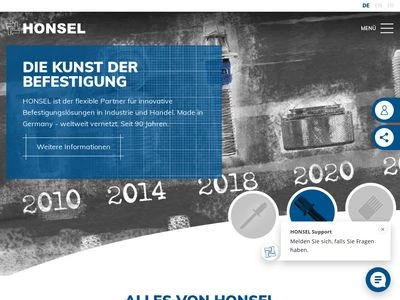 Website von HONSEL Distribution GmbH & Co. KG