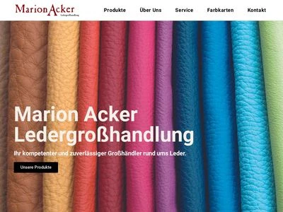Website von Marion Acker Ledergroßhandlung GmbH