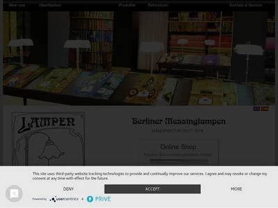 Website von Berliner Messinglampen GmbH