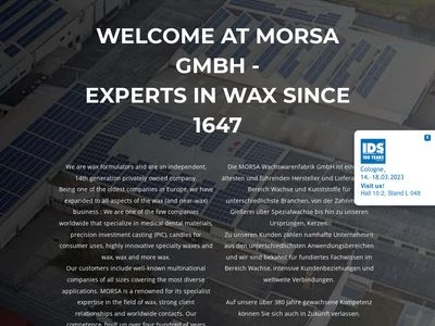 Website von Morsa Wachswarenfabrik GmbH