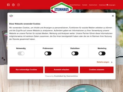 Website von Steinhaus GmbH