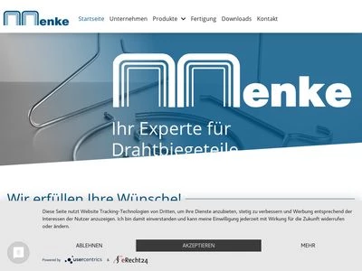 Website von Menke GmbH