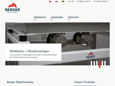 Website von Berger Maschinenbau GmbH