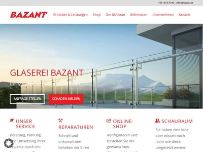Website von Glaserei Bazant GmbH