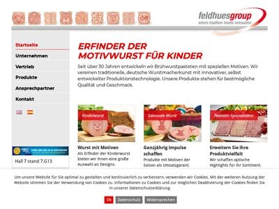Website von Feldhues Fleischwarenbetriebe GmbH
