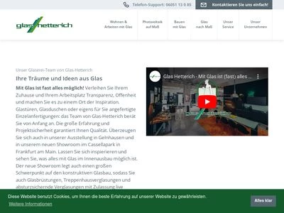 Website von Glas - Hetterich GmbH