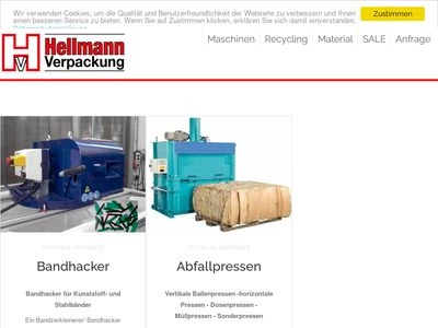 Website von Hellmann Verpackung