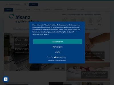 Website von Bisanz Medizinische Polster GmbH